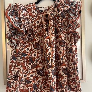 Love the Label Top- Orange and Blue